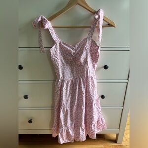 Pink floral tie up sundress